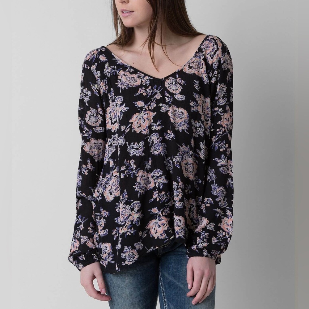 Billabong Long Sleeve Distant Roads Floral Top - Black - L